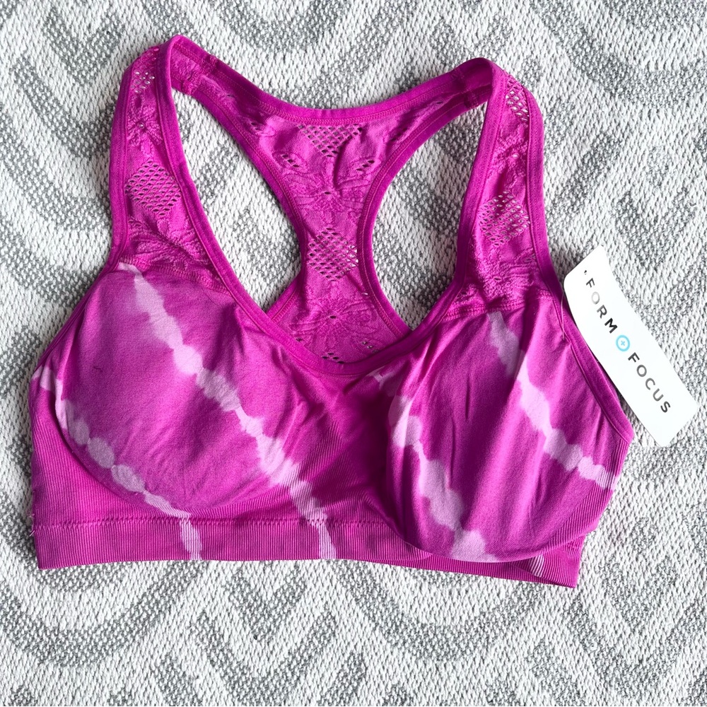 FORM FOCUS Pink Sports Bra Plus Size 1X/2X NWT